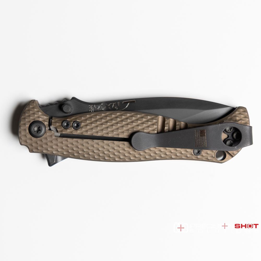 Half Face Blades Extremis Folder, Anodized Bronze Titanium Scales - Image 3