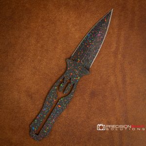Half Face Blades Trident Dagger 80's Splatter Cerakote