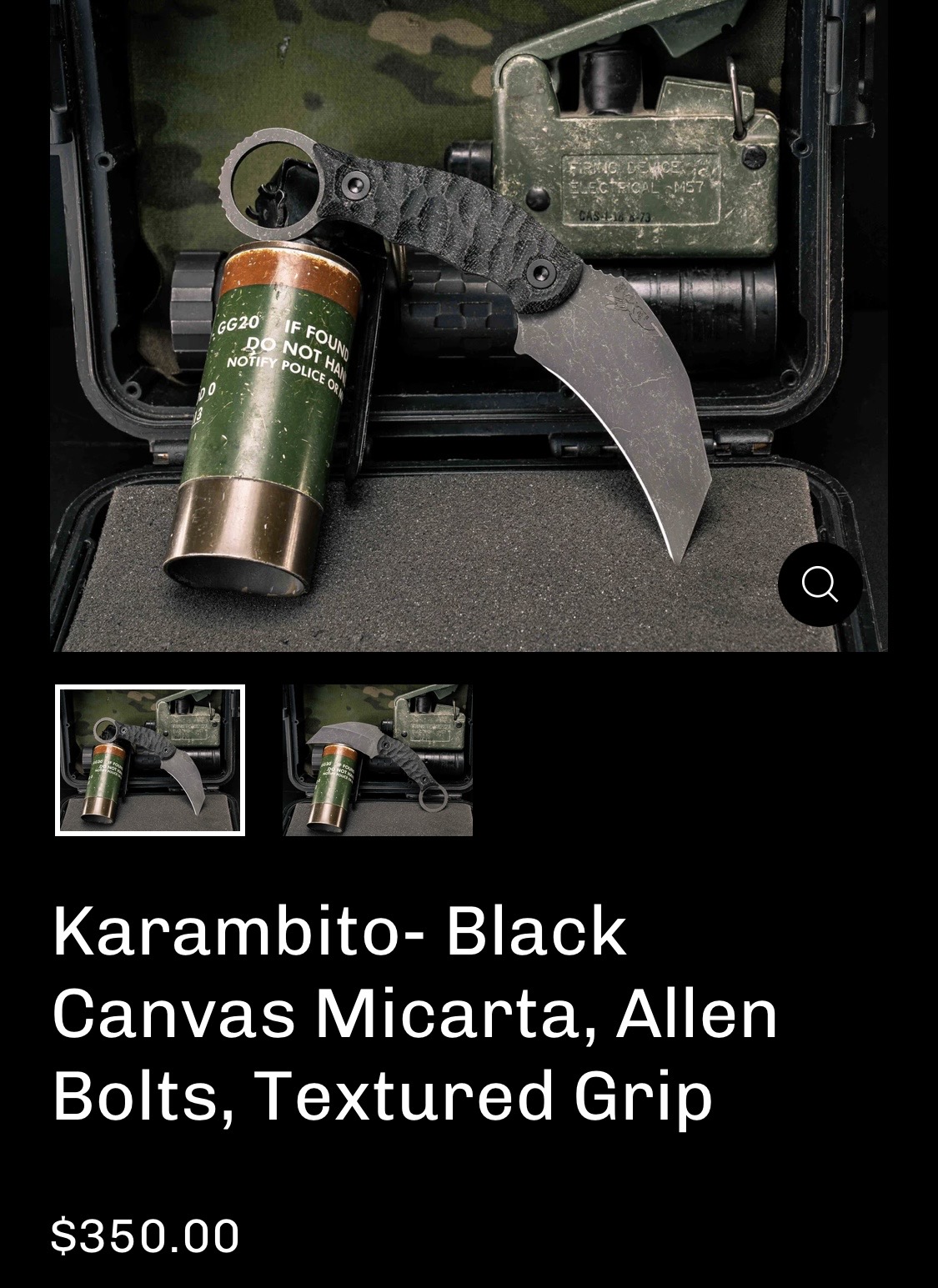 Half Face Blades Karambito, Black canvas micarta/Allen bolts - Image 11
