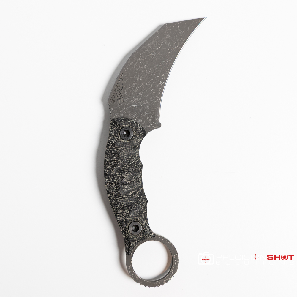 Half Face Blades Karambito, Black canvas micarta/Allen bolts - Image 4