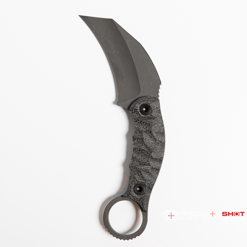 Half Face Blades Karambito, Black canvas micarta/Allen bolts - Image 5