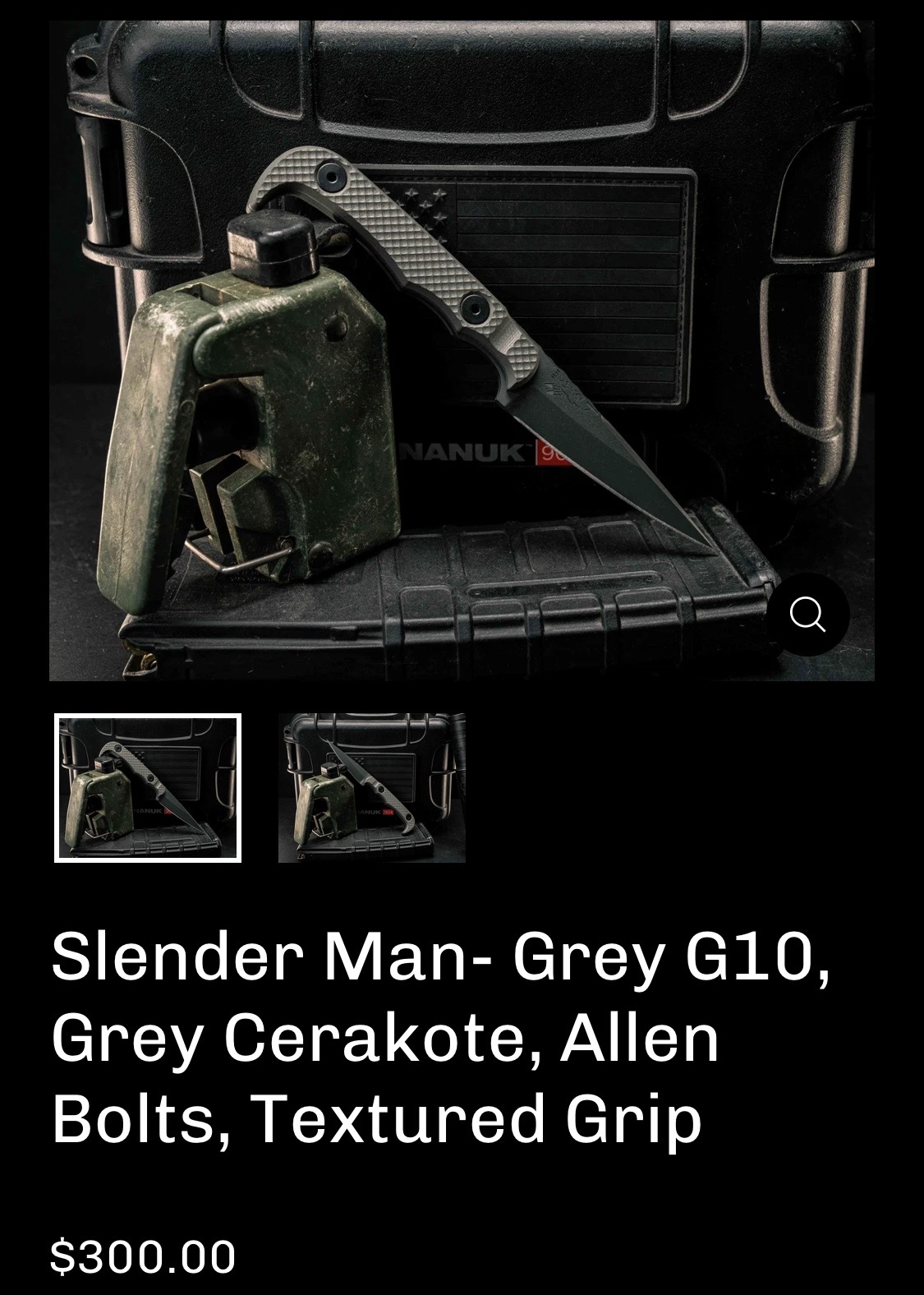 Half Face Blades Slender Man- Grey G10, Grey Cerakote - Image 13