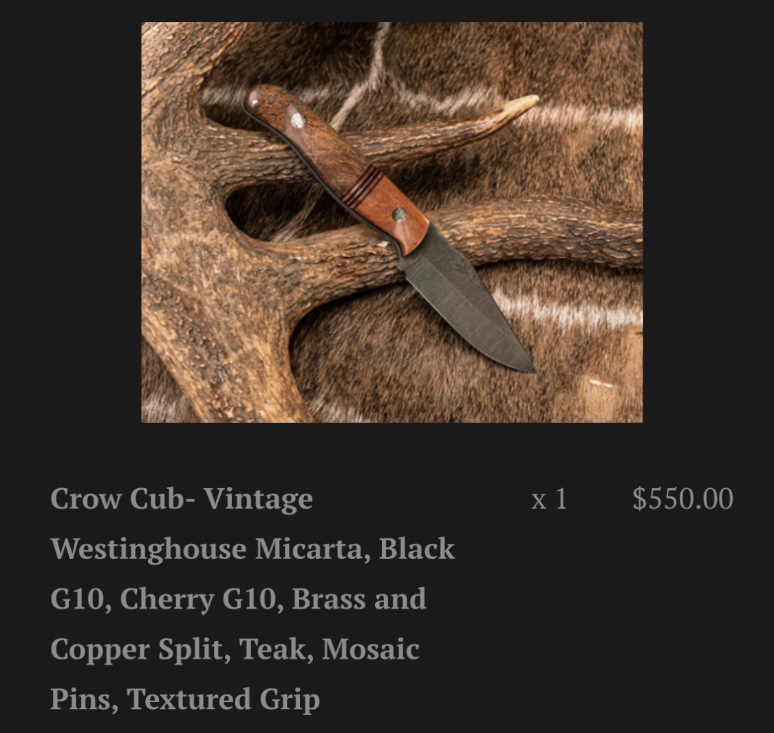 Half Face Blades Crow Cub- Vintage Westinghouse Micarta/Black G10, Cherry G10, Brass, Copper Split/Teak - Image 14