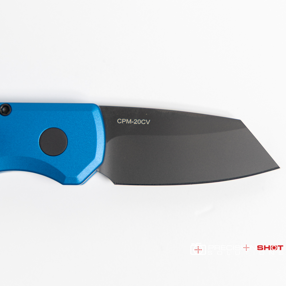 Protech Runt 5 (R5203-Blue), Blue Handle, DLC Black 20CV Reverse Tanto Blade - Image 8
