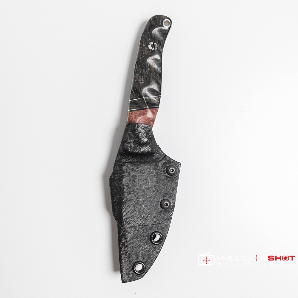 Half Face Blades Crow Cub- Dyed Black Ash/Black G10 and Aluminum Pin Striping, Black Dark Matter Carbon Split/Ancient Bog Oak - Image 3