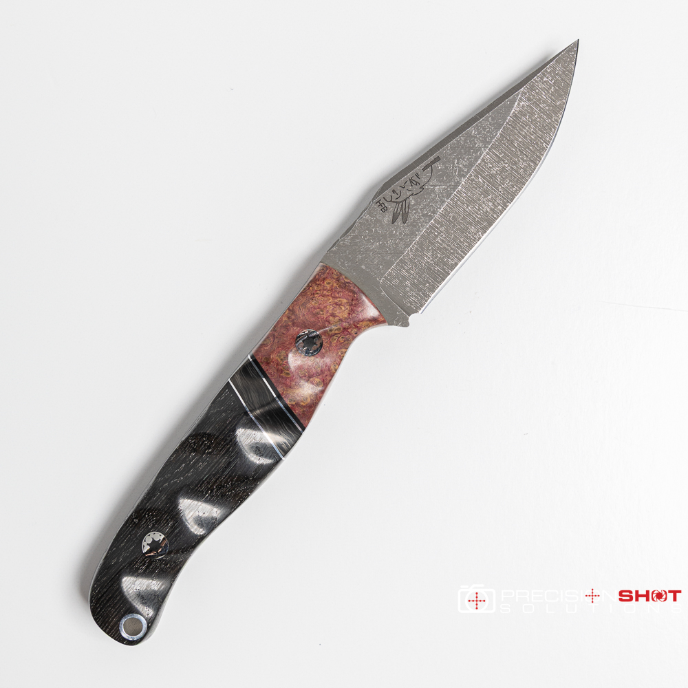 Half Face Blades Crow Cub- Dyed Black Ash/Black G10 and Aluminum Pin Striping, Black Dark Matter Carbon Split/Ancient Bog Oak - Image 5