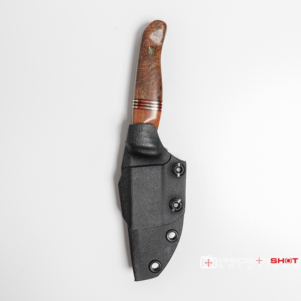 Half Face Blades Crow Cub- Vintage Westinghouse Micarta/Black G10, Cherry G10, Brass, Copper Split/Teak - Image 3