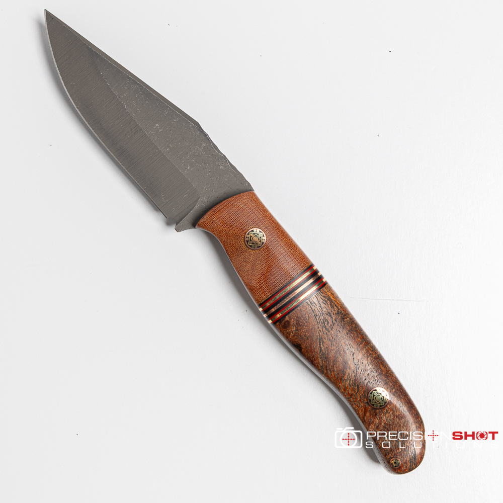 Half Face Blades Crow Cub- Vintage Westinghouse Micarta/Black G10, Cherry G10, Brass, Copper Split/Teak - Image 6