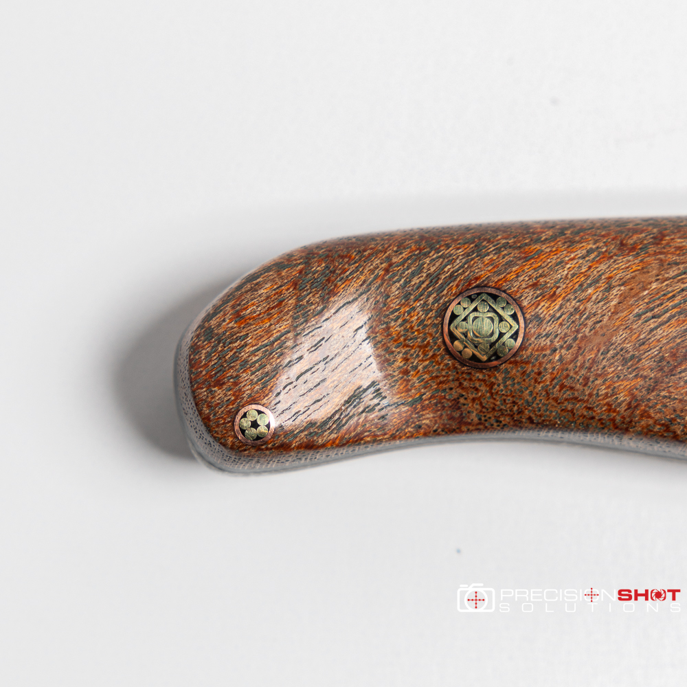 Half Face Blades Crow Cub- Vintage Westinghouse Micarta/Black G10, Cherry G10, Brass, Copper Split/Teak - Image 9