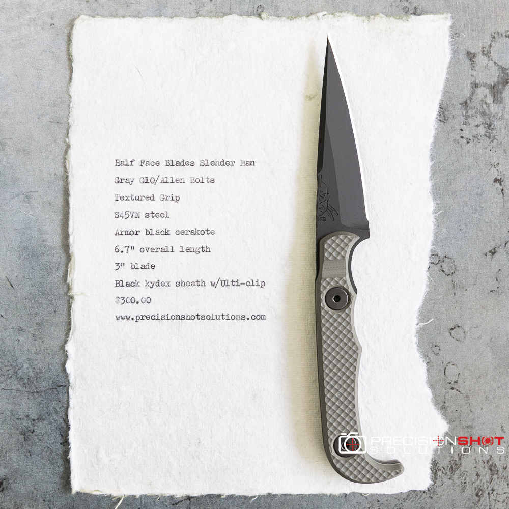 Half Face Blades Slender Man- Grey G10/Black Cerakote - Image 2