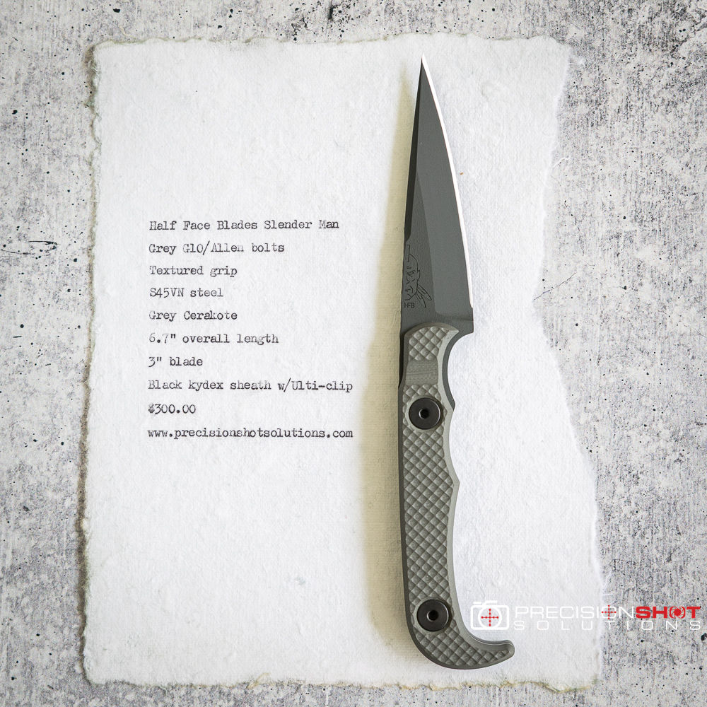 Half Face Blades Slender Man- Grey G10, Grey Cerakote - Image 2