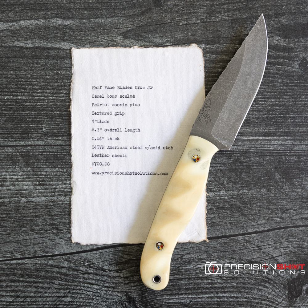 Half Face Blades Crow Jr- Camel bone, patriot pins - Image 2
