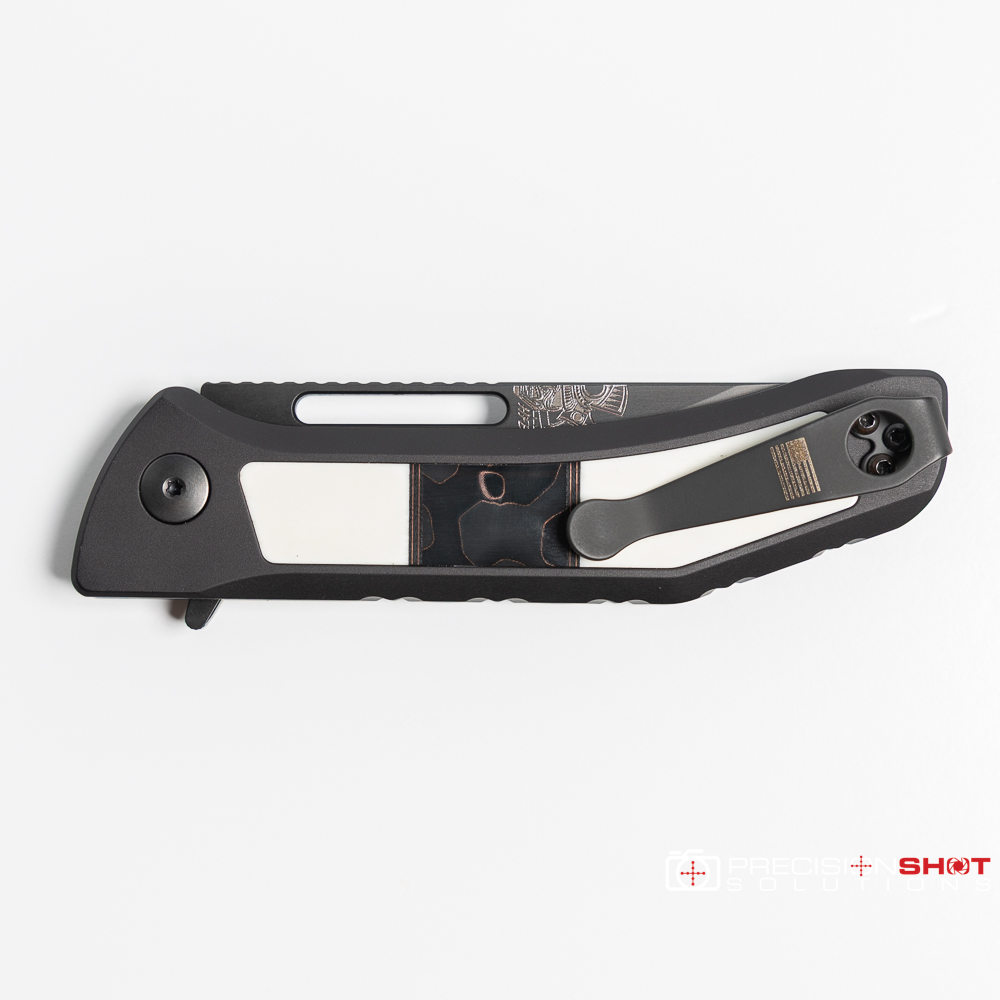 Half Face Blades Kwaiken Folder- Camel Bone with Rafir Nobil Wasp Uranium Glow split - Image 5