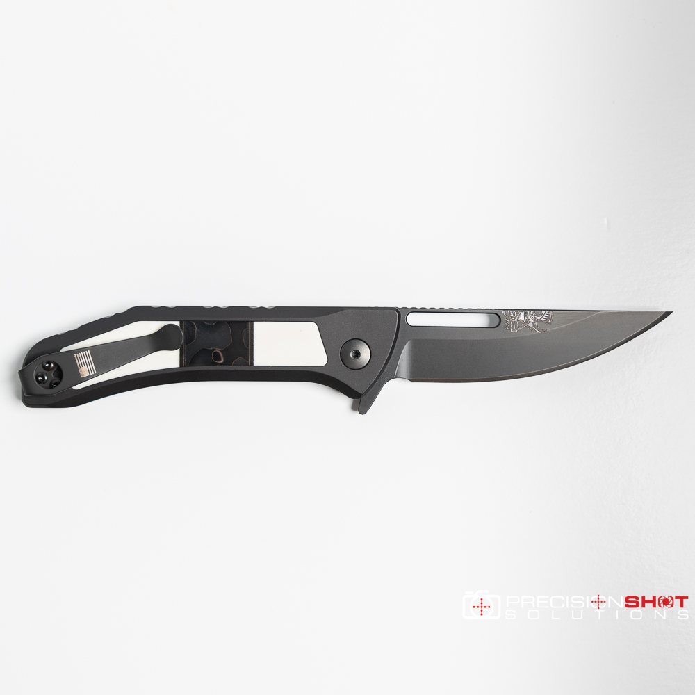 Half Face Blades Kwaiken Folder- Camel Bone with Rafir Nobil Wasp Uranium Glow split - Image 6