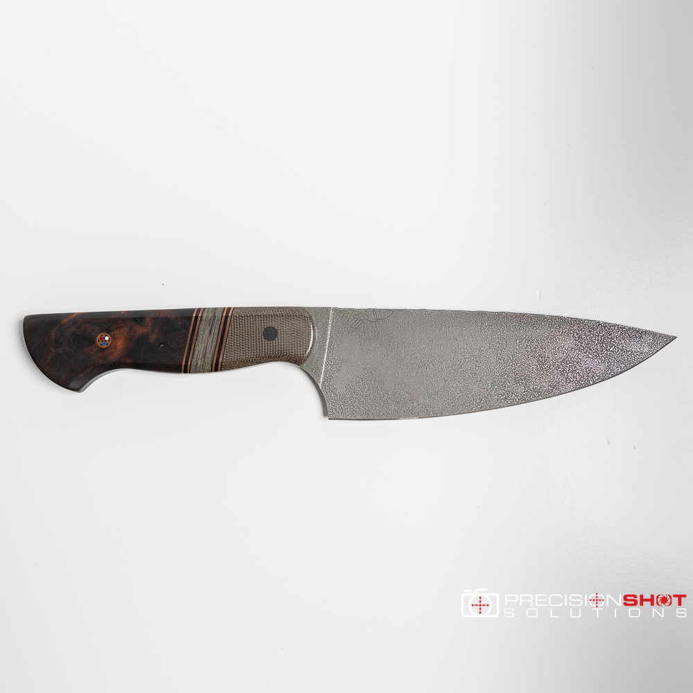 Half Face Blades Chef Jr- OD Green Canvas Micarta/Navy Seal AOR2 Micarta/Desert Ironwood - Image 4