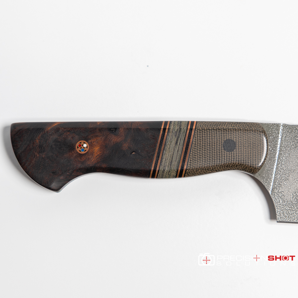 Half Face Blades Chef Jr- OD Green Canvas Micarta/Navy Seal AOR2 Micarta/Desert Ironwood - Image 6