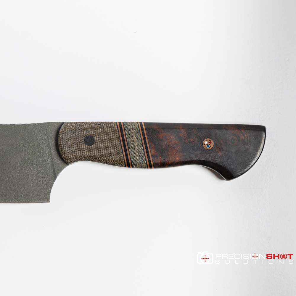 Half Face Blades Chef Jr- OD Green Canvas Micarta/Navy Seal AOR2 Micarta/Desert Ironwood - Image 8