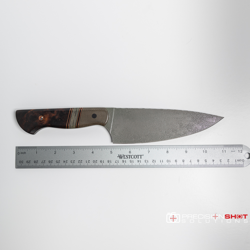 Half Face Blades Chef Jr- OD Green Canvas Micarta/Navy Seal AOR2 Micarta/Desert Ironwood - Image 10